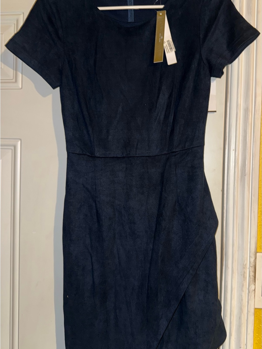Aqua Bloomingdale’s Navy Short-Sleeve Mini Dress
